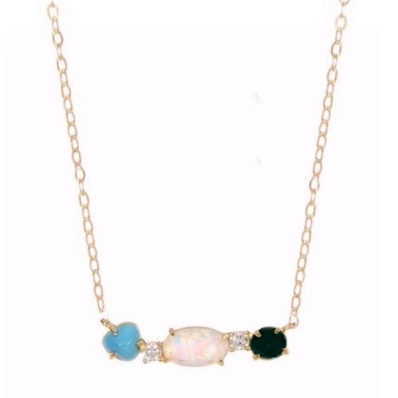 NADRI • Gold Semiprecious Three Stone Fizzy Necklace - Picture 1 of 3
